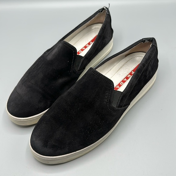 Prada Black Slip-On Sneakers - Picture 1 of 9